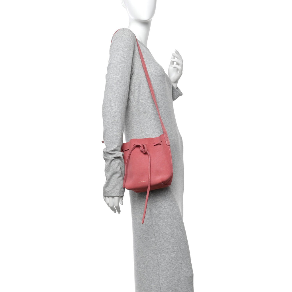 Suede Mini Mini Bucket Bag Blush