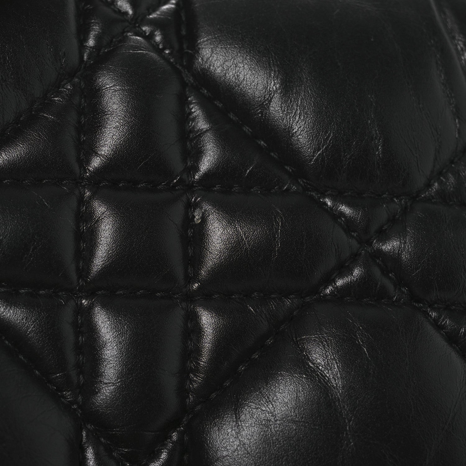 Calfskin Macrocannage Mini Caro Bag Black