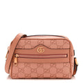 Monogram Textured Dollar Calfskin Mini Ophidia Shoulder Bag Cloche Rose Pink