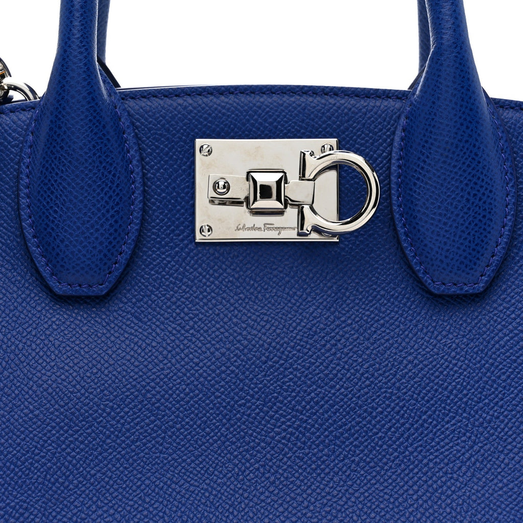Hammered Calfskin Small The Studio Box Bag Lapis Lazuli