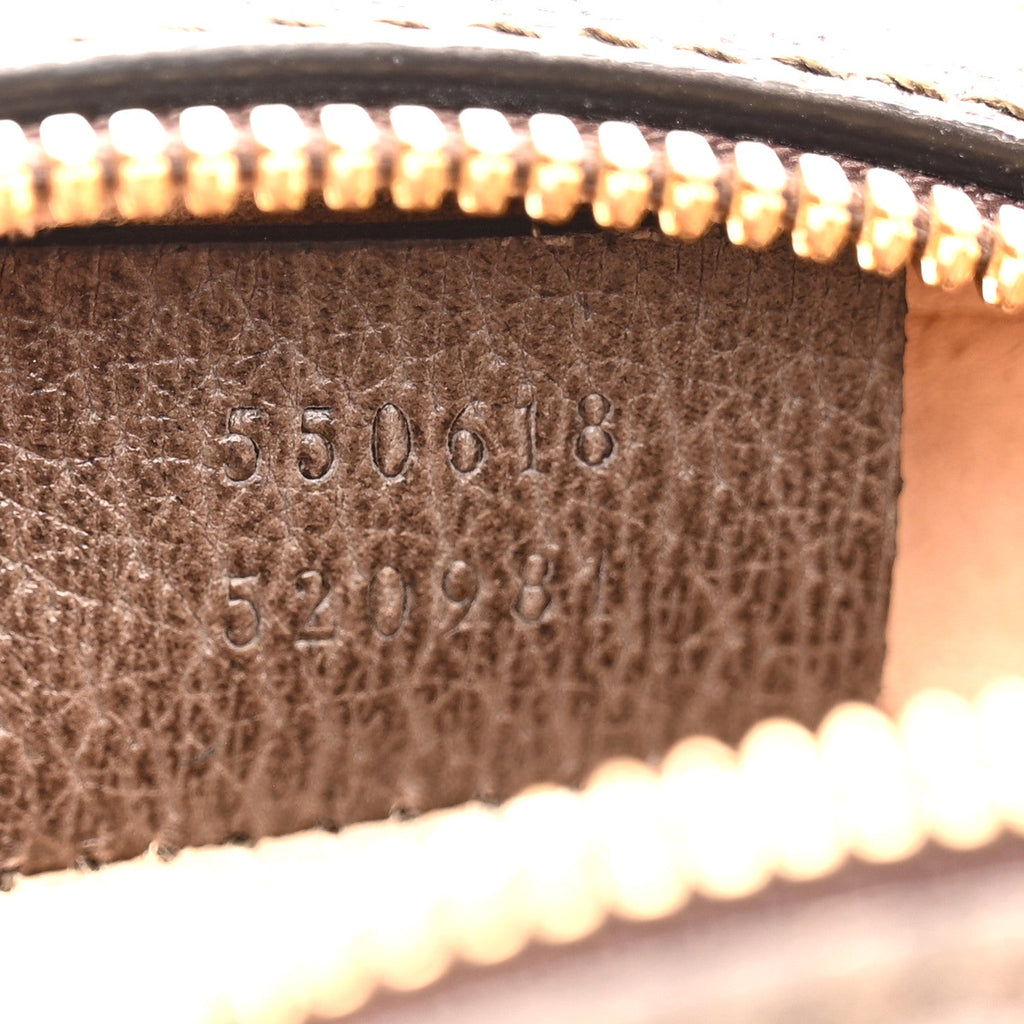 GG Supreme Monogram Web Mini Ophidia Round Shoulder Bag Brown
