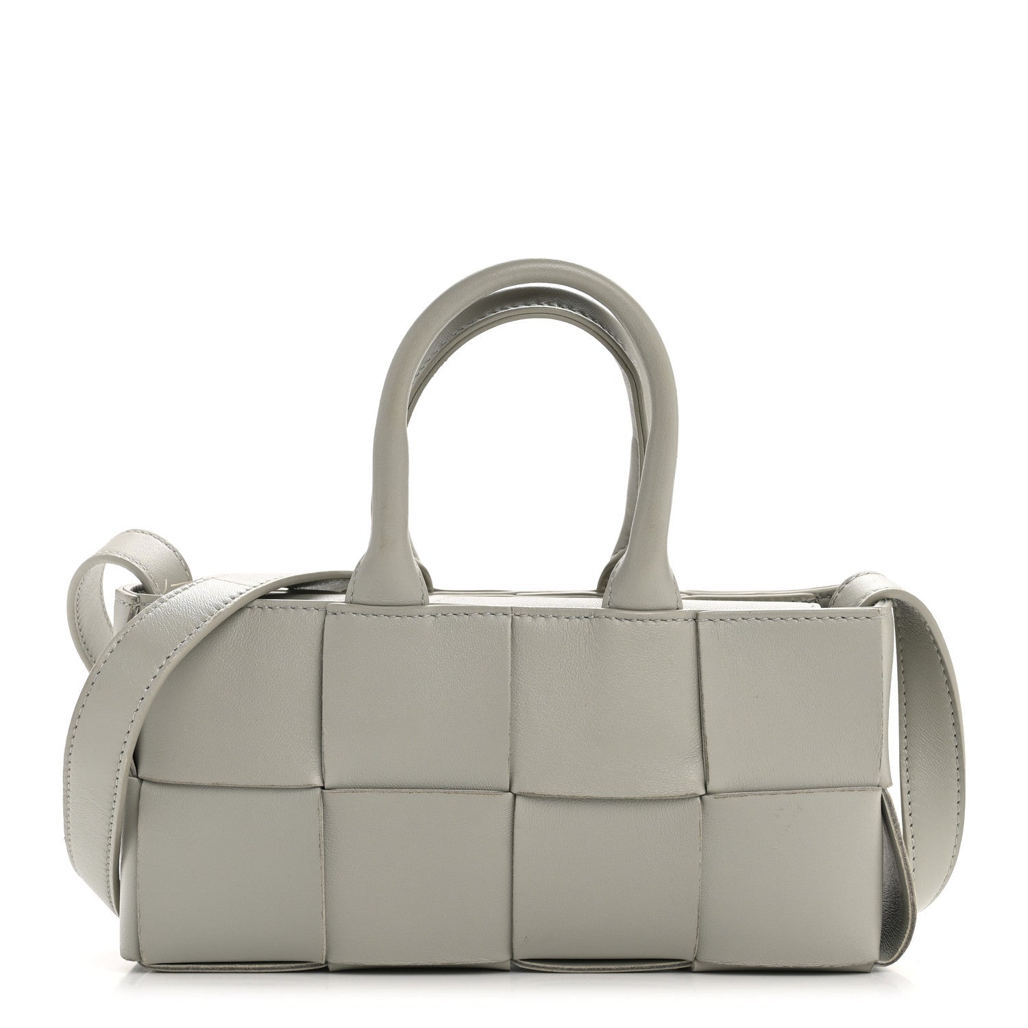 Nappa Maxi Intreccio Mini Arco East West Tote Agate Grey