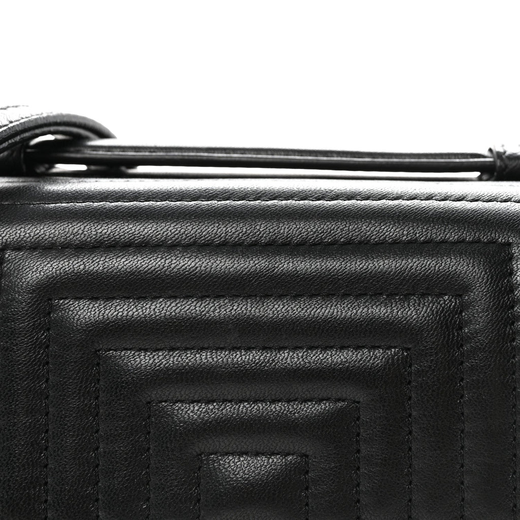Shiny Nappa Trapuntata Micro Double Baguette Black