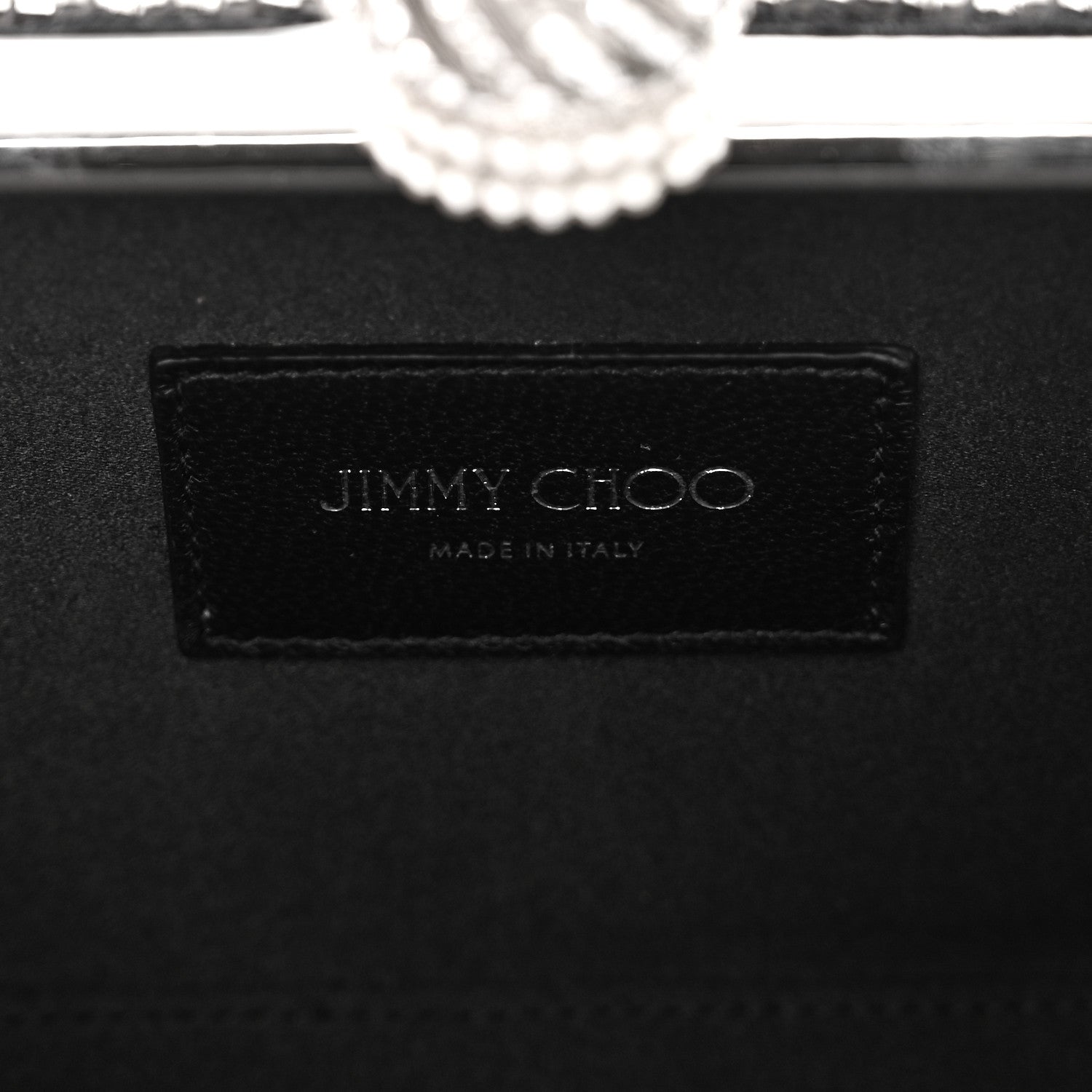Satin Feather Crystal Embellished Celeste Clutch Black