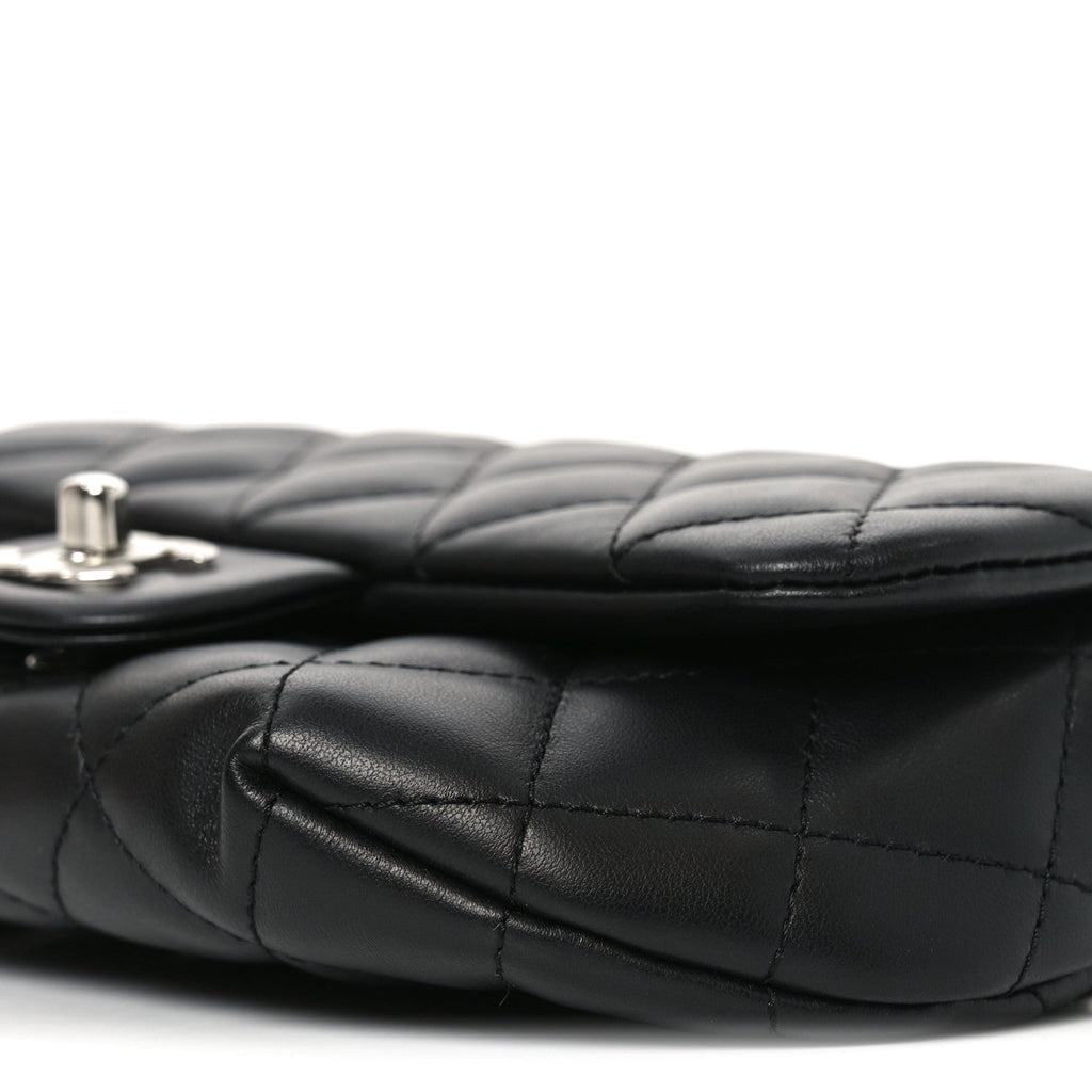 Calfskin Quilted CC Uniform Flap Belt Bag Black