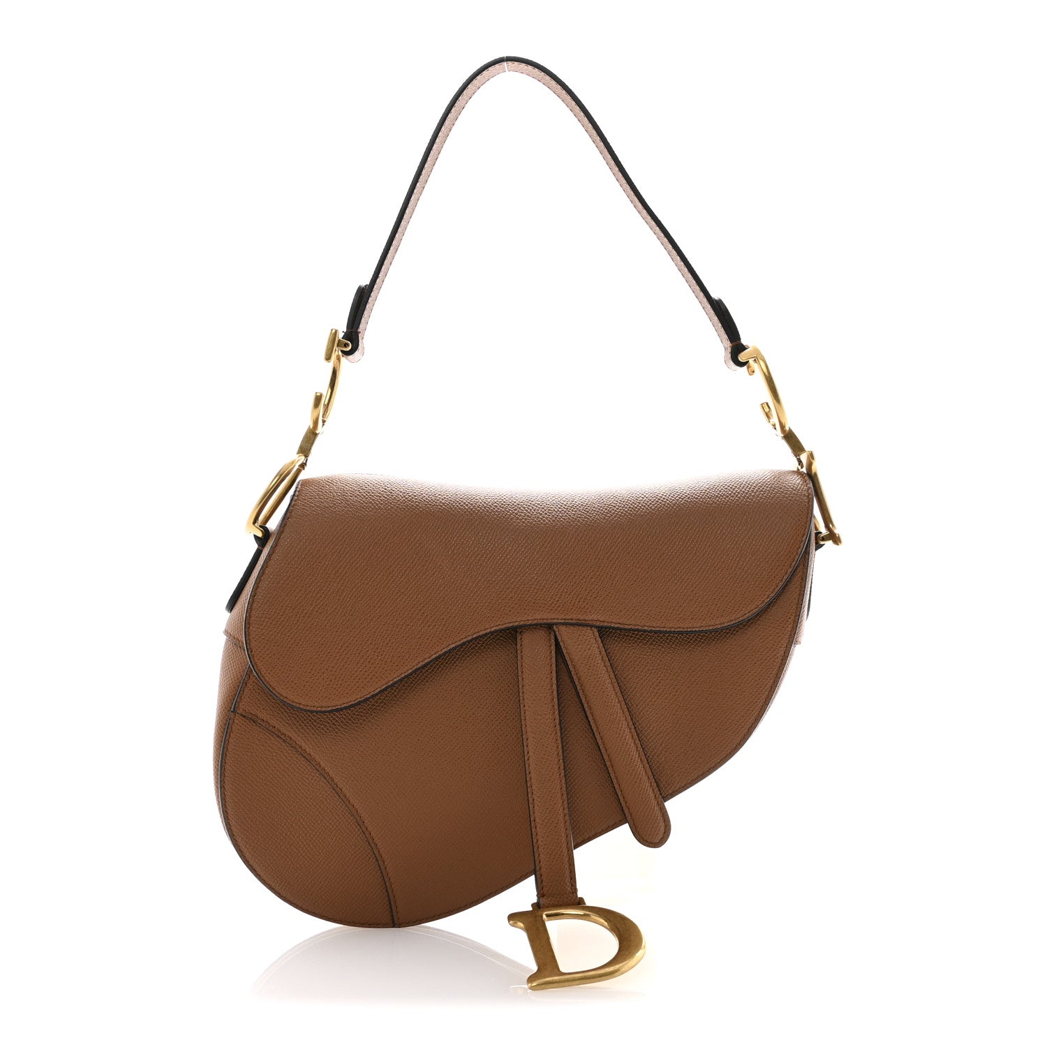 Grained Calfskin Saddle Bag Golden Saddle