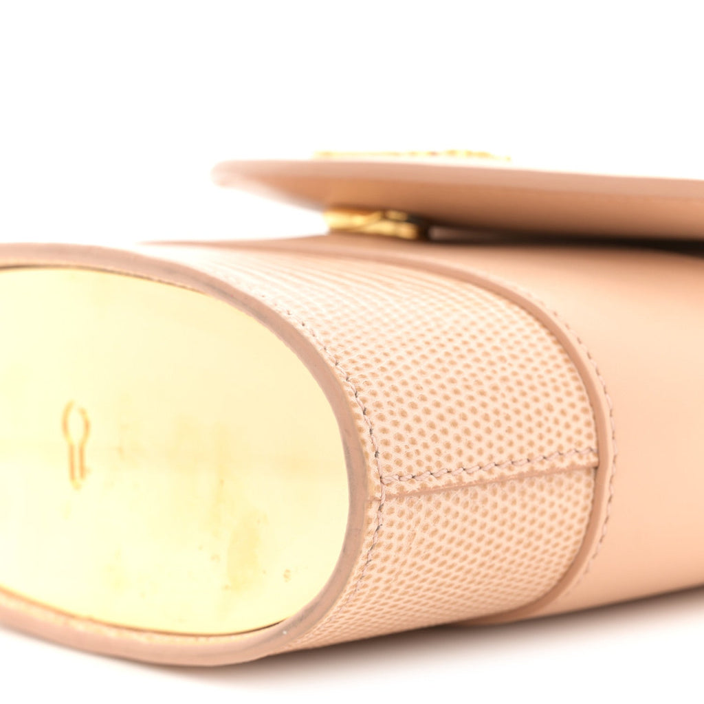 Calfskin Lizard Embossed Small Aby Lock Delicate Pink