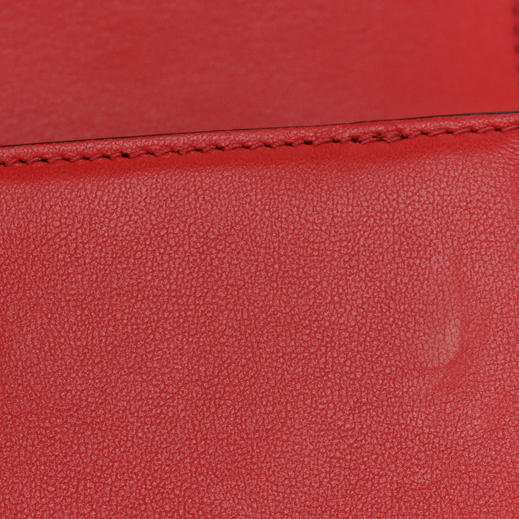 Calfskin Small Supervee Crossbody Bag Rouge Pur