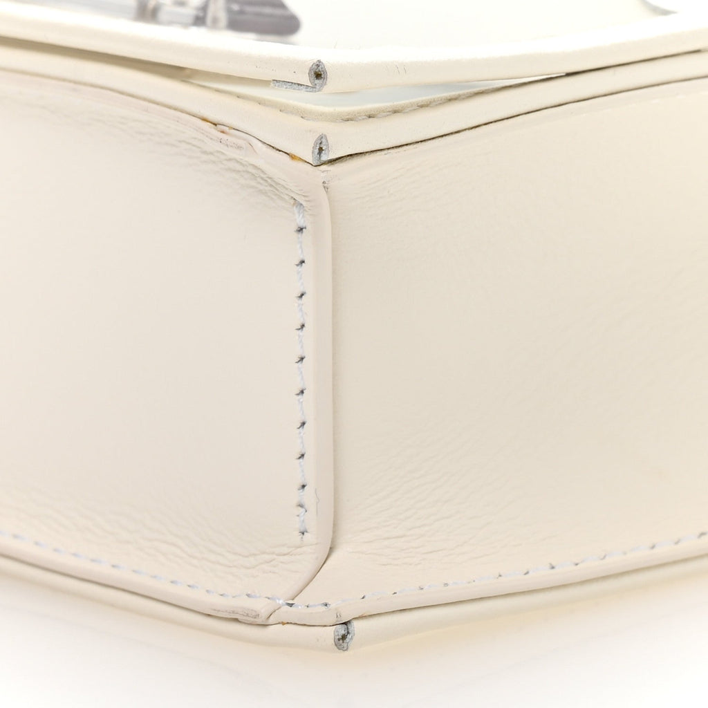 Polyurethane Calfskin Transparent Jeweled Knuckle Satchel Clear White