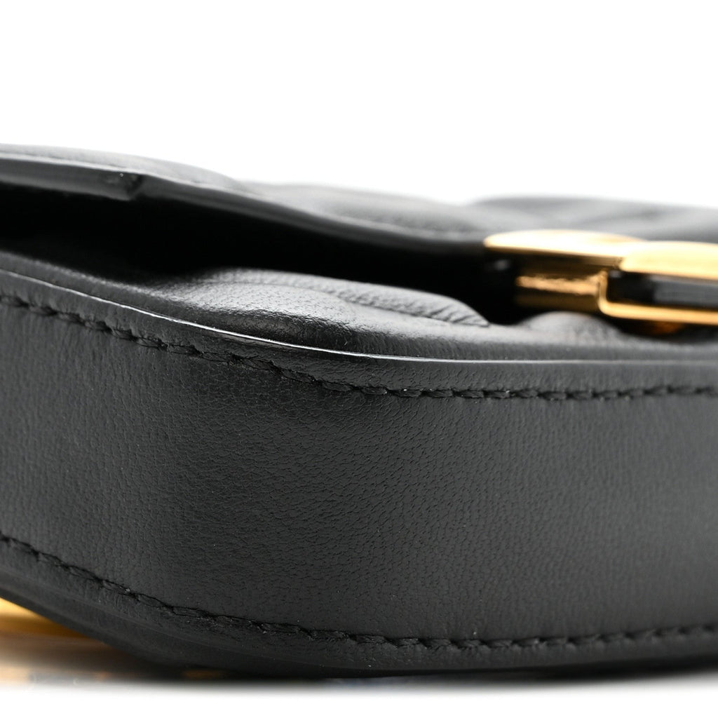 Nappa Matisse FF Embossed Nano Baguette Charm Black