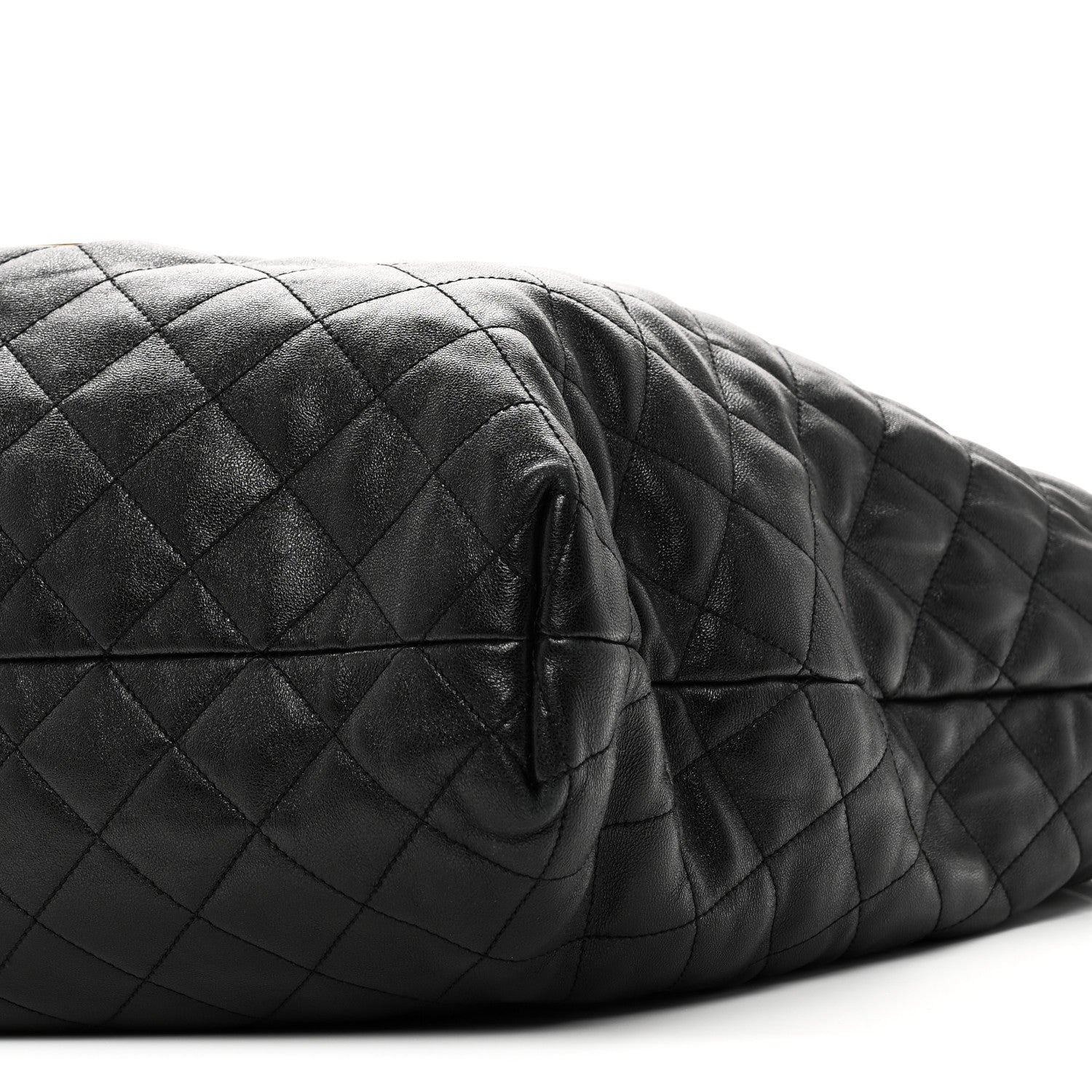 Lambskin Quilted Maxi Icare Shopping Tote Black