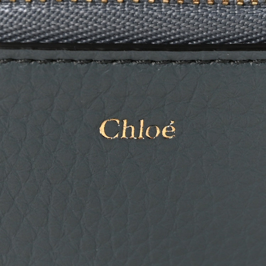 Grained Calfskin Alphabet Zip  Holder Cloudy Blue