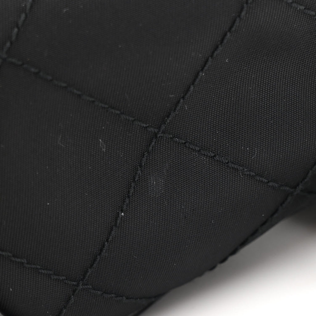 Tessuto Nylon Saffiano Impunturato Quilted Barrel Pochette Black