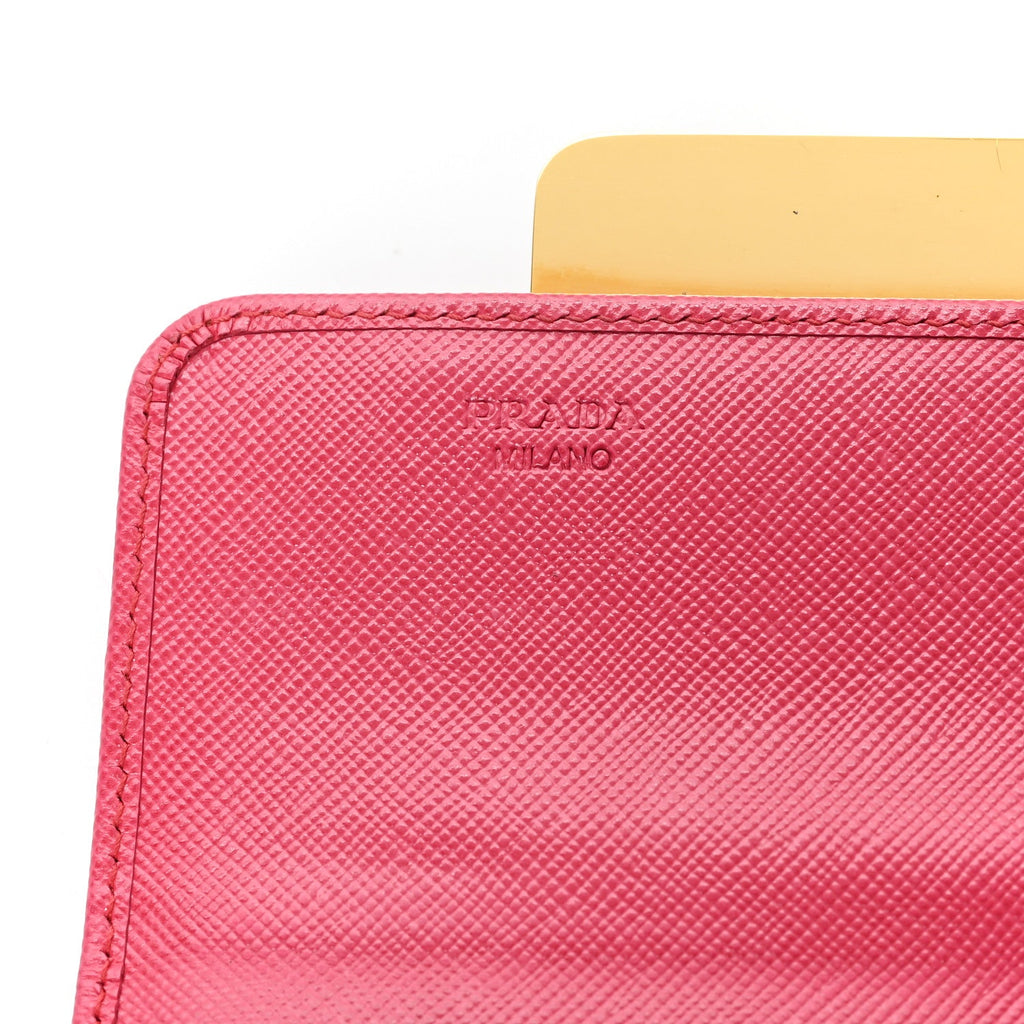 Saffiano Crystal Continental Flap Wallet Peonia