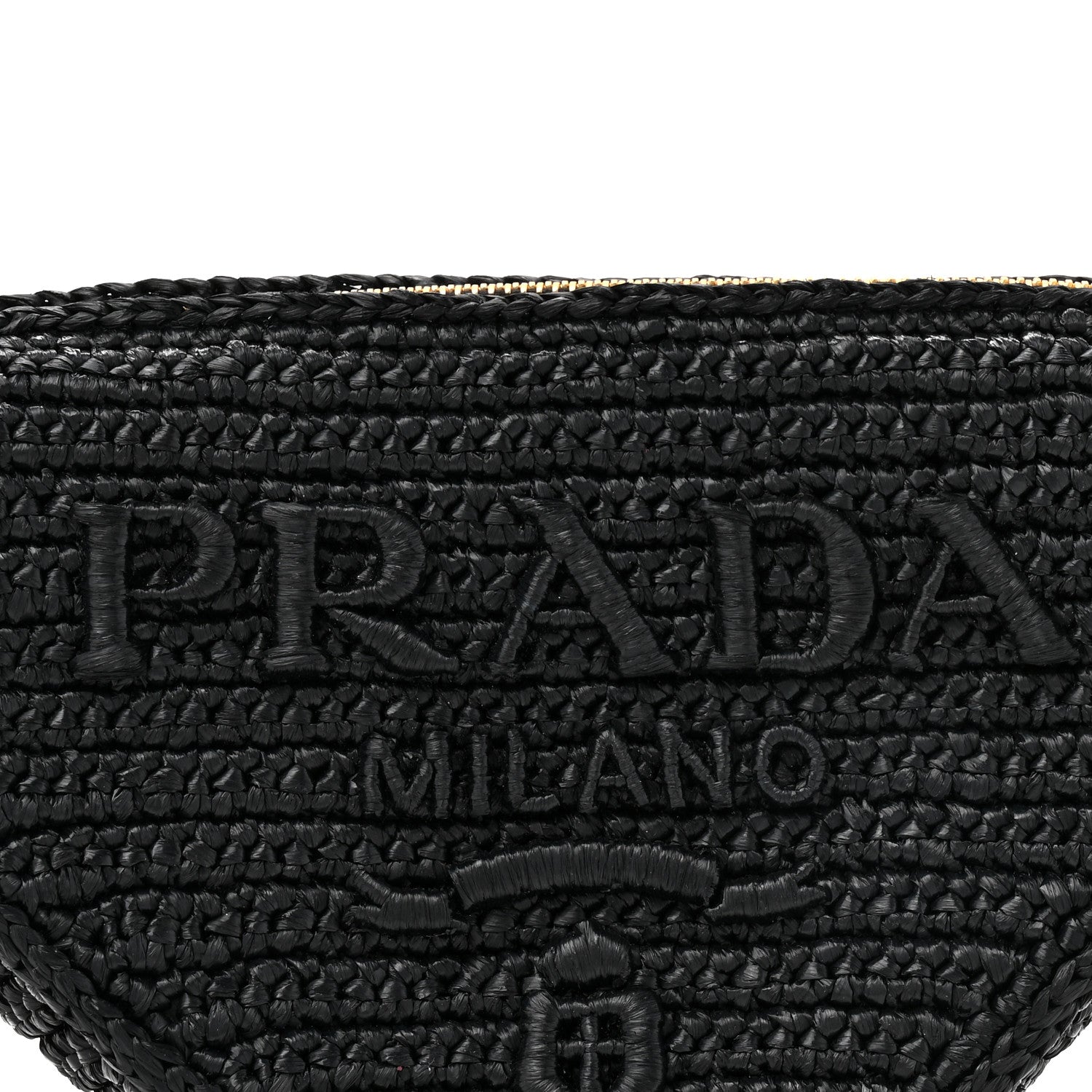 Yarn Raffia Effect Crochet Triangle Shoulder Bag Black