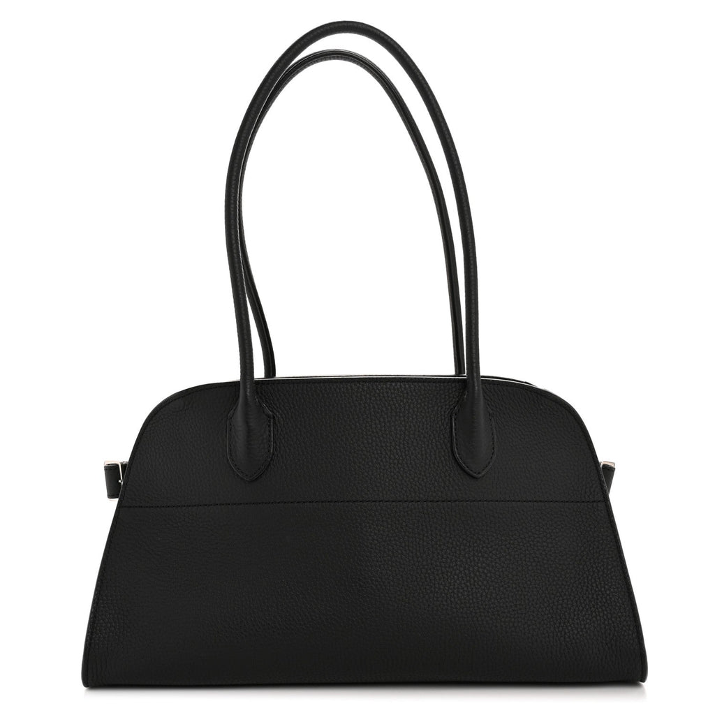 Matte Grained Calfskin Margaux Shoulder 12 Black