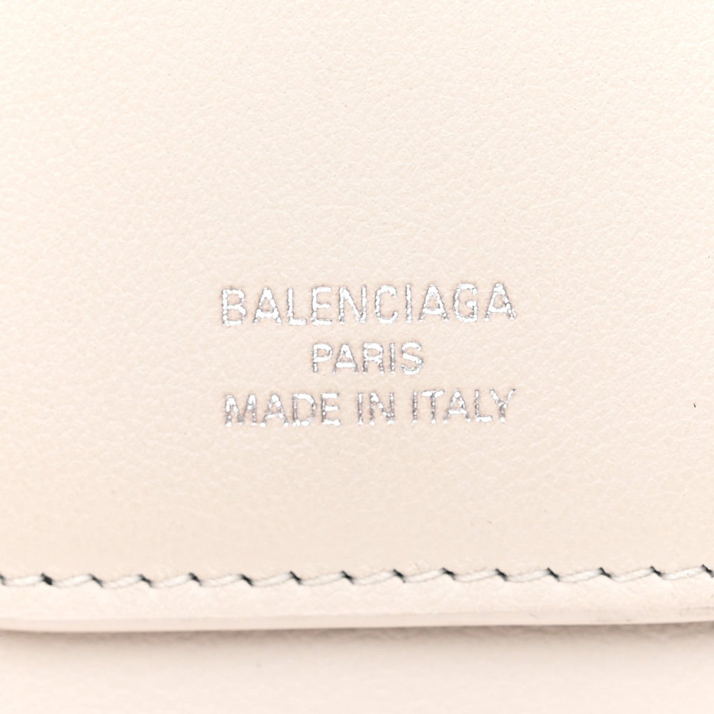 Smooth Calfskin Logo Envelope Compact Wallet White