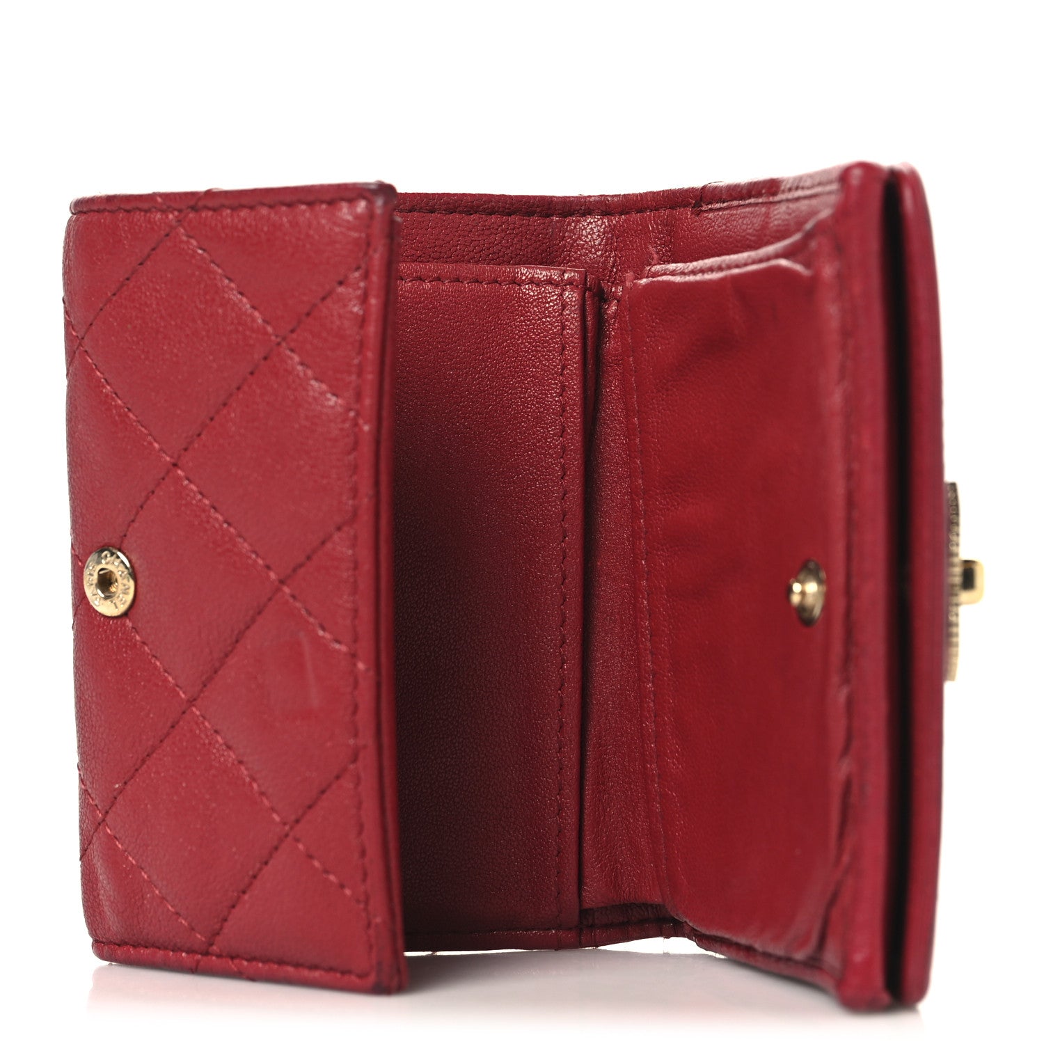 Caviar Quilted Vintage Mademoiselle Flap  Holder Dark Pink