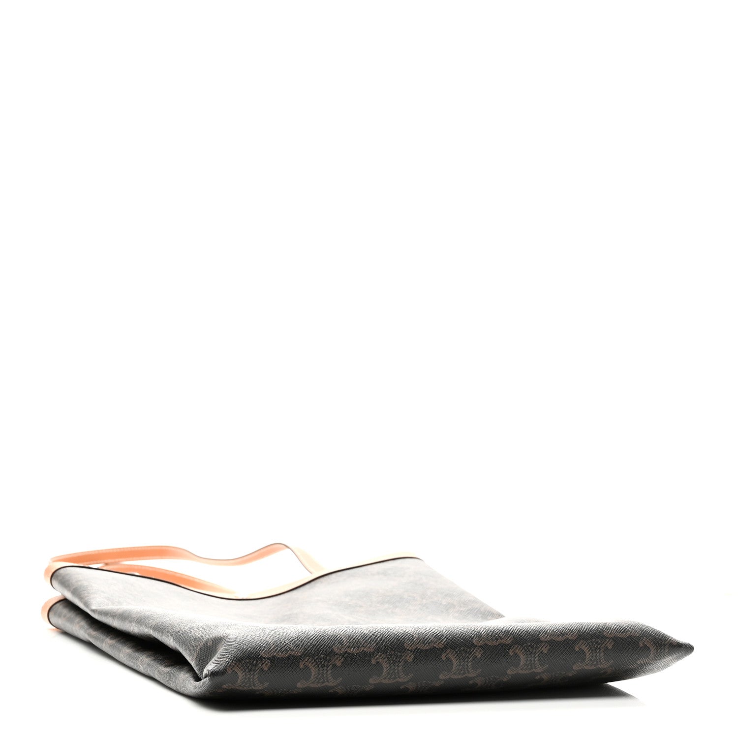 Triomphe Canvas Calfskin Flat Shopper Tote Honey