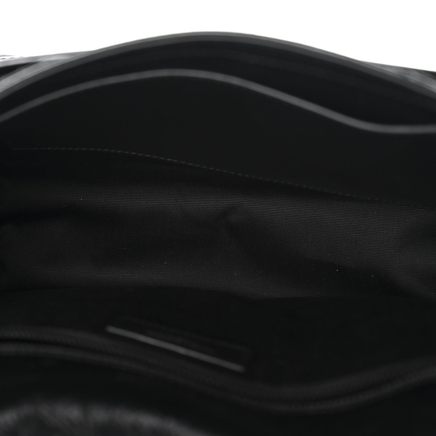 Crinkled Calfskin Matelasse Monogram Medium Niki Chain Satchel Black