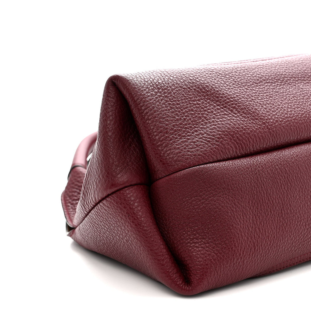 Grained Calfskin Softbit Medium Shoulder Bag Rosso Ancora
