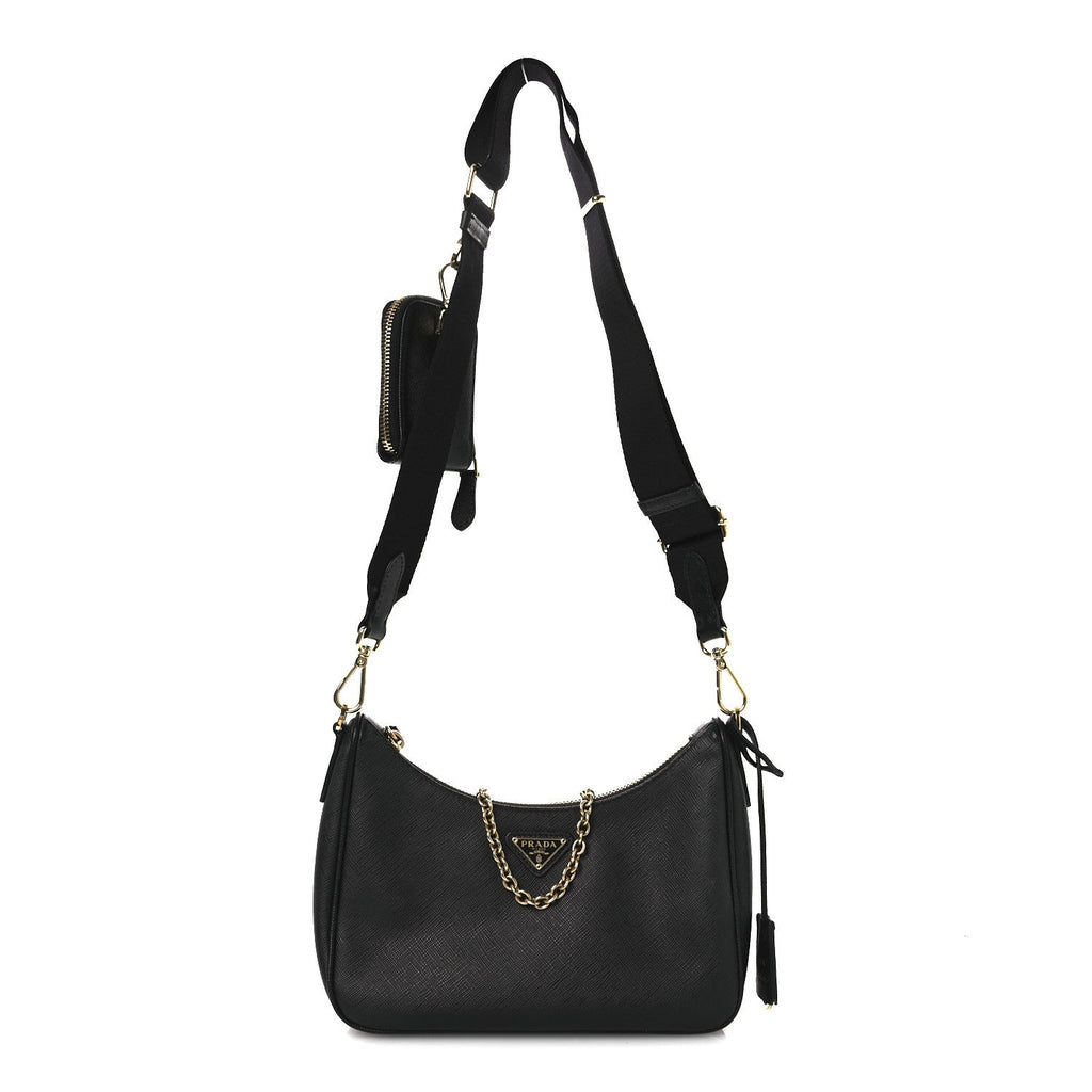 Saffiano Lux Re-Edition 2005 Shoulder Bag Black