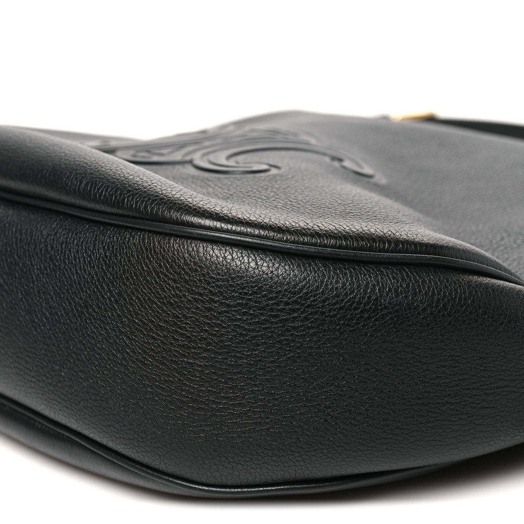Supple Calfskin Cuir Triomphe Medium Heloise Shoulder Bag Black