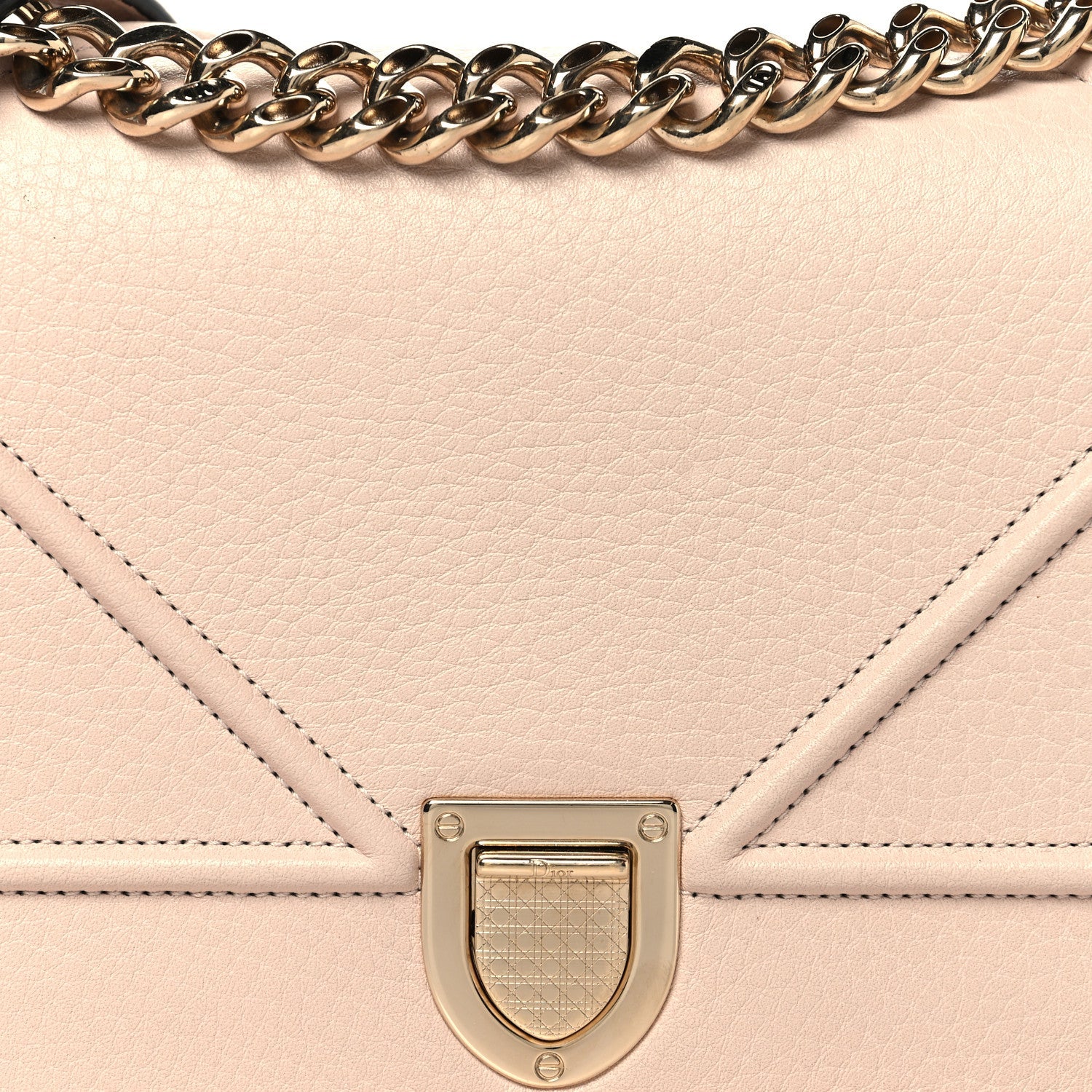Grained Calfskin Small Diorama Flap Bag Pink