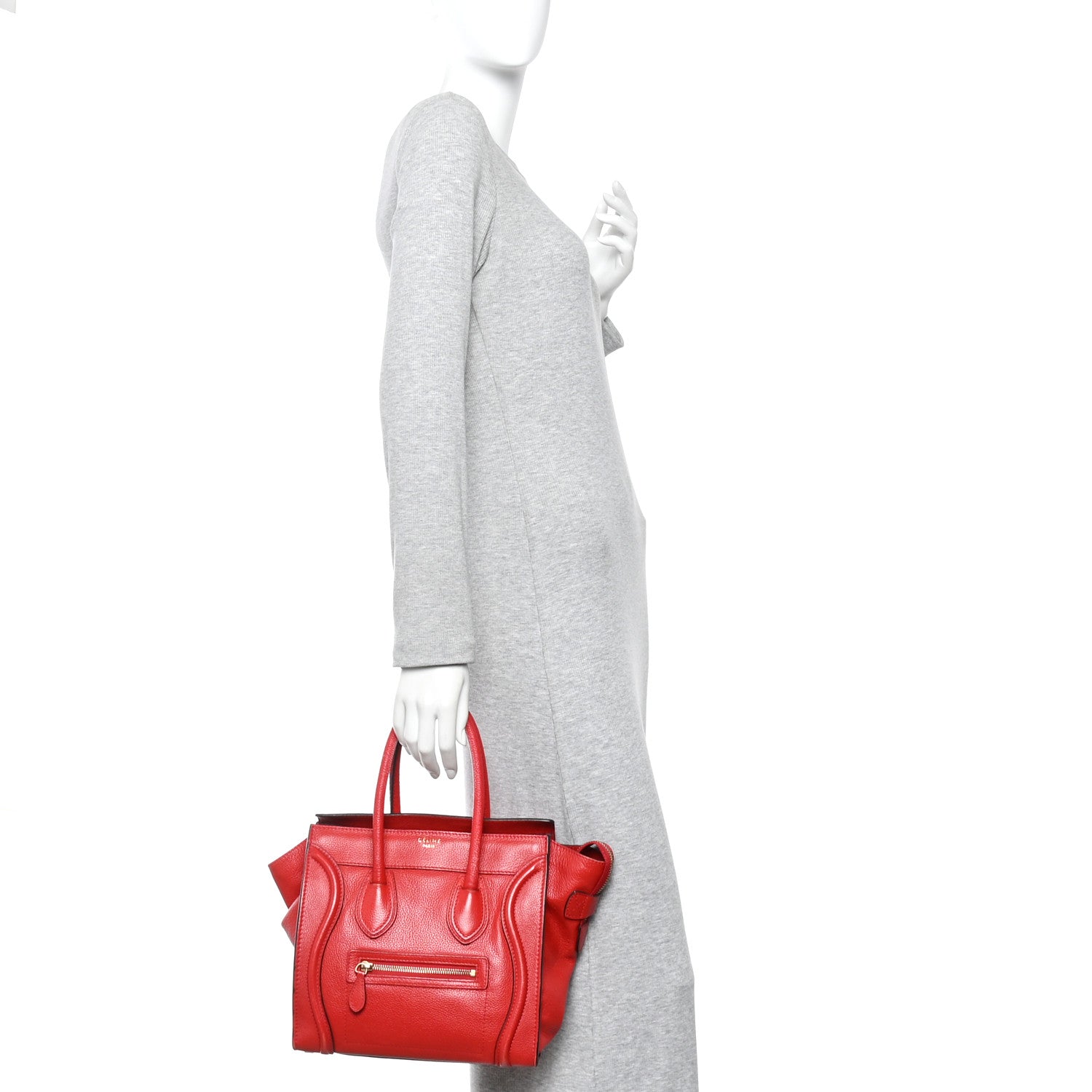 Drummed Calfskin Micro Luggage Red