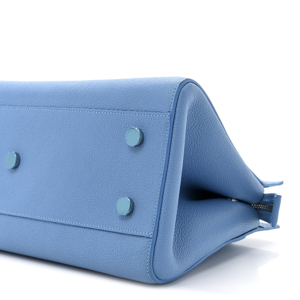Grained Calfskin Small Rive Gauche Cabas Blue Clair