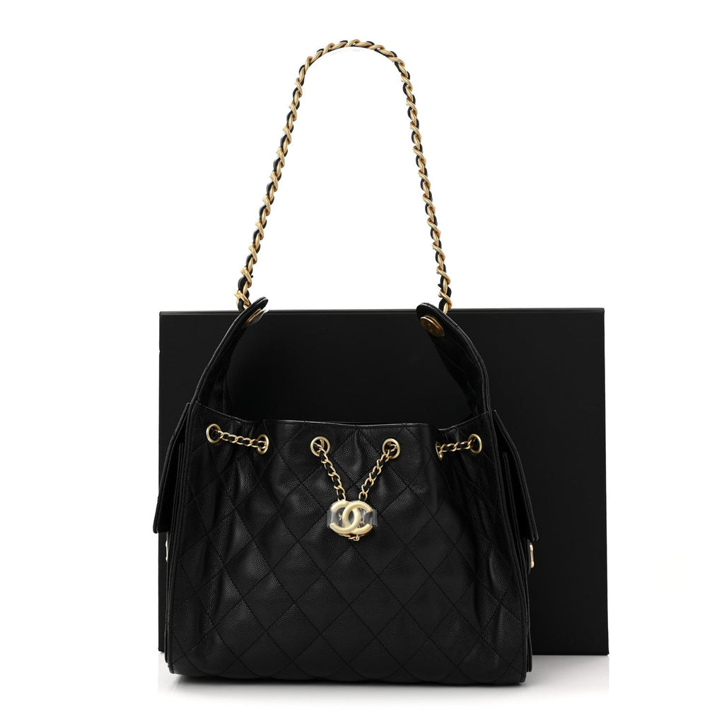 Caviar Quilted Small Chanel 25 Handbag Black