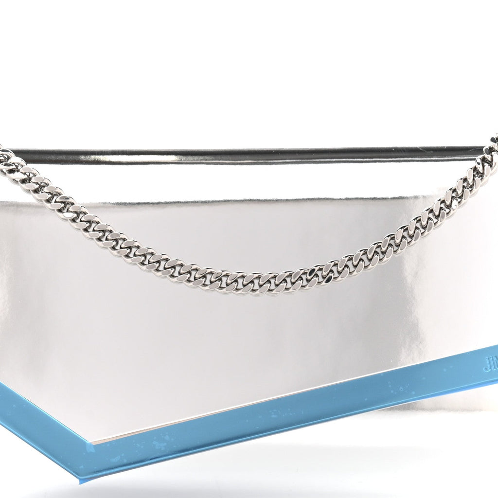 Metallic Mirror Fabric Emmie Clutch Bag Silver