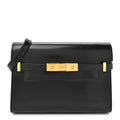 Smooth Calfskin Small Manhattan Shoulder Bag Black