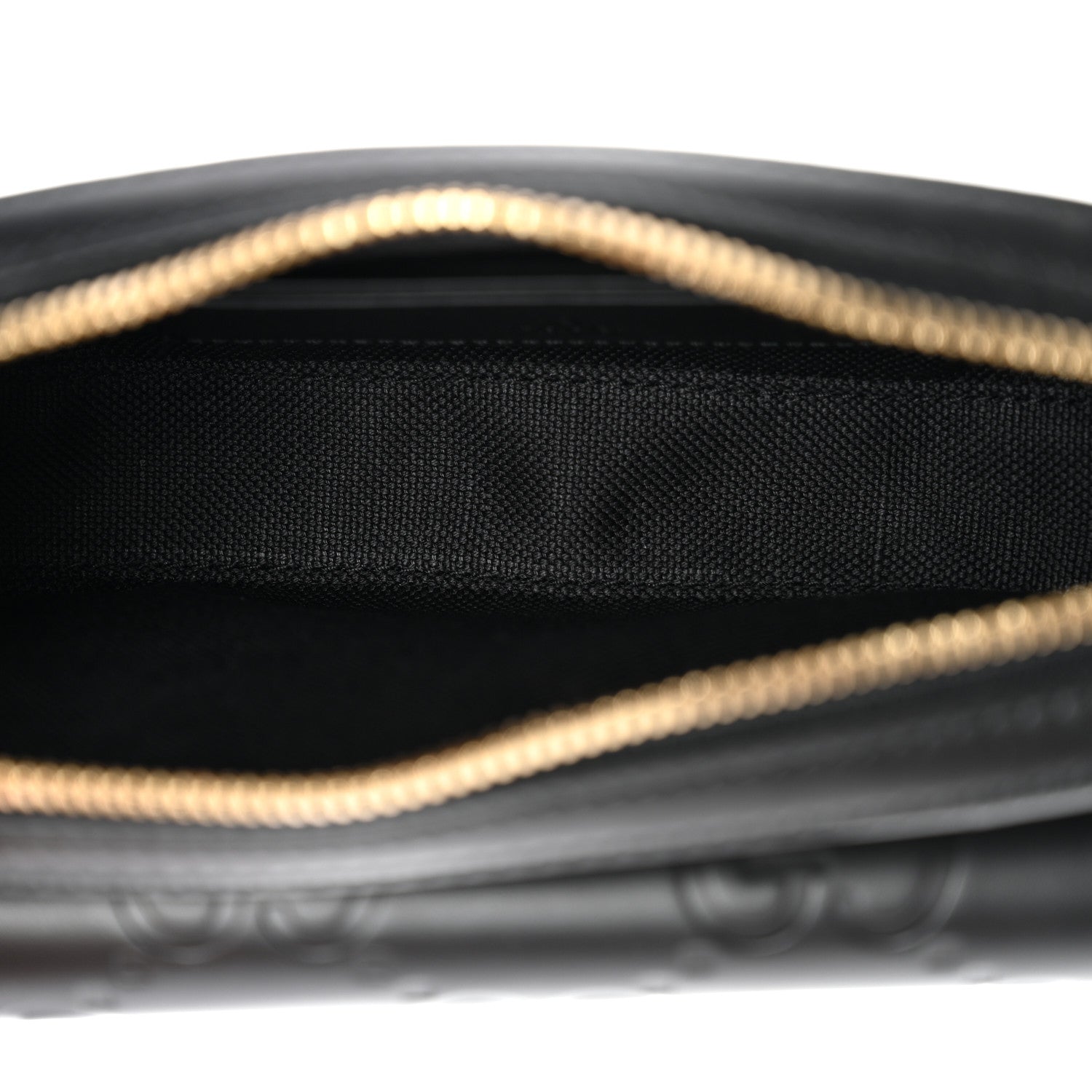 Calfskin GG Super Mini Debossed Chain Wallet Black