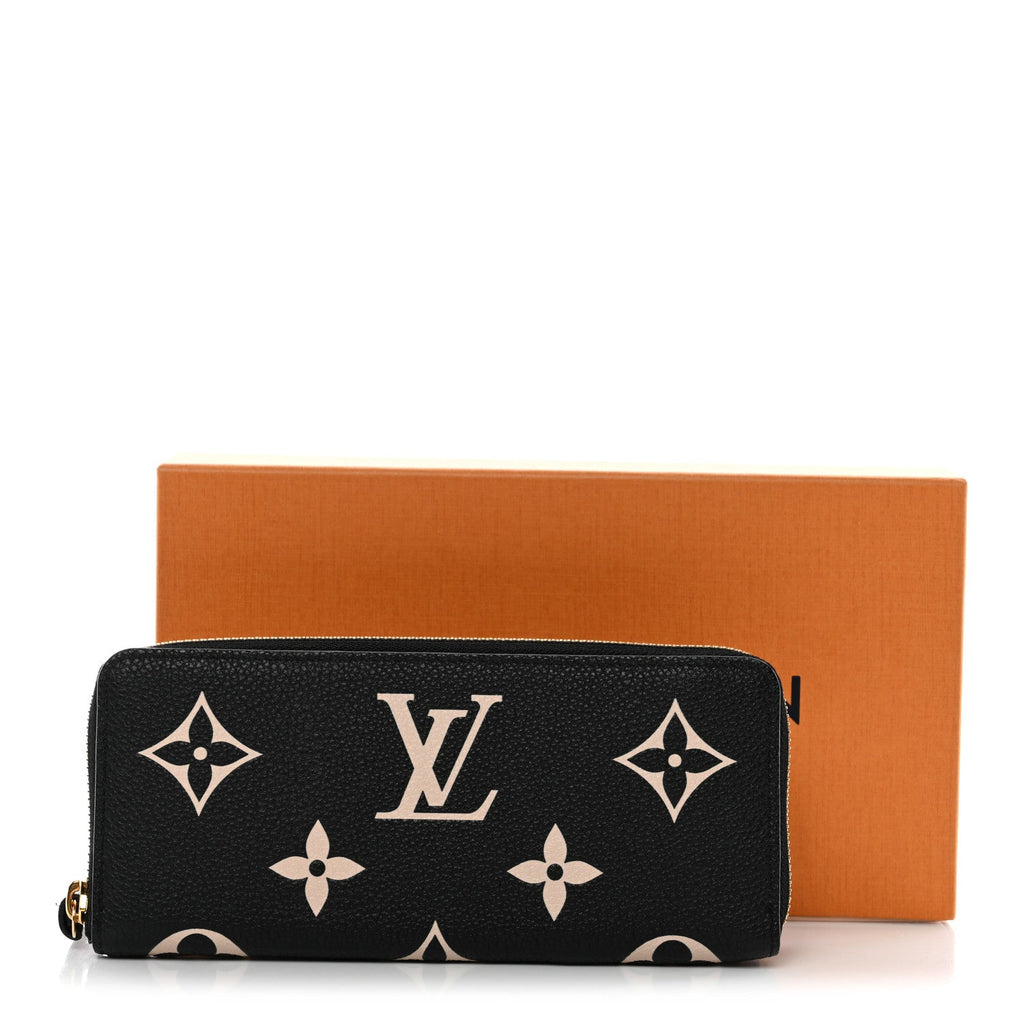 Empreinte Monogram Giant Clemence Wallet Black Beige