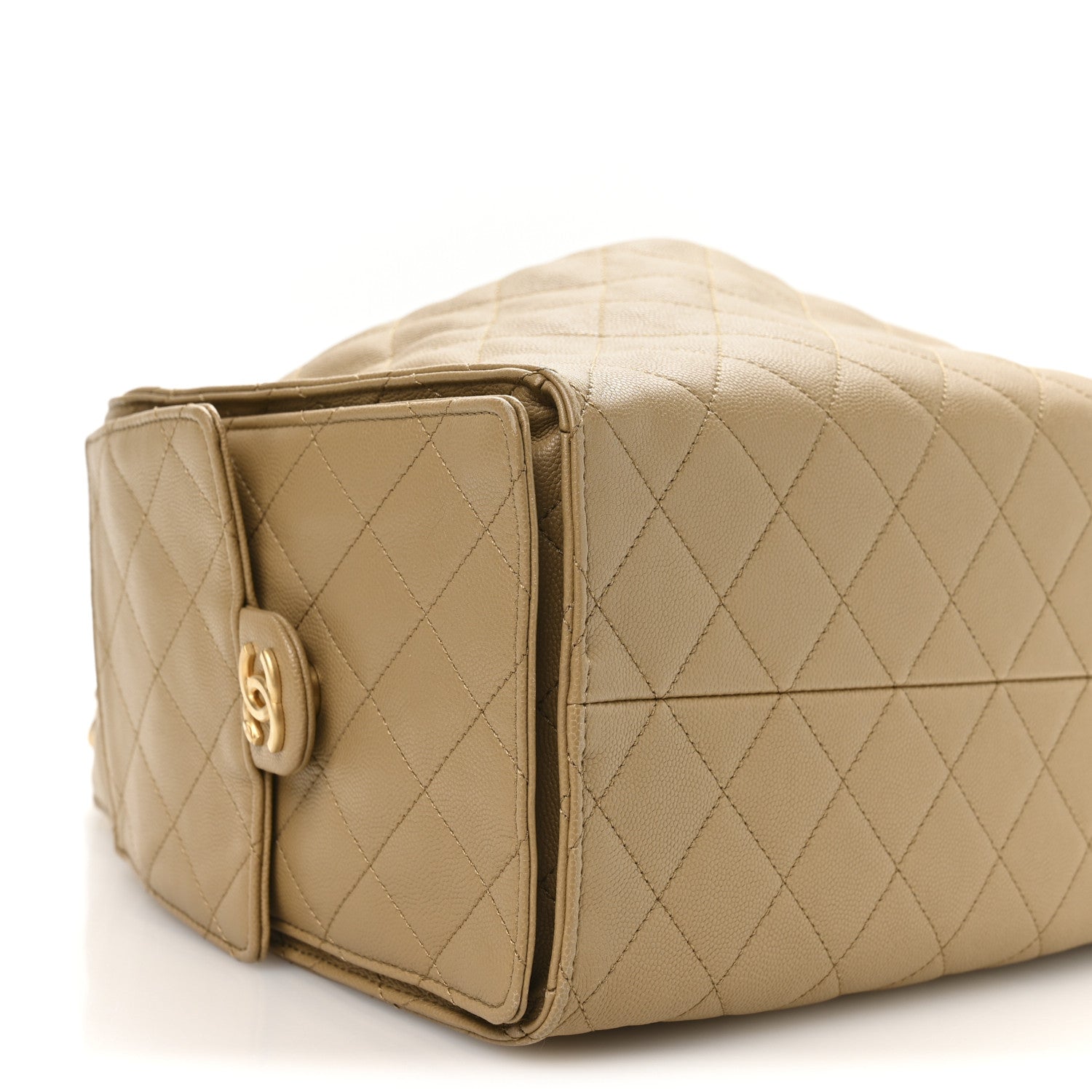 Caviar Quilted Medium Chanel 25 Handbag Dark Beige