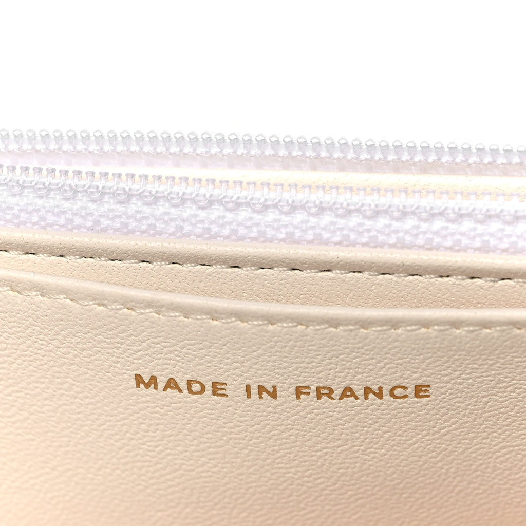 Lambskin Quilted Book Wallet On Chain WOC Black