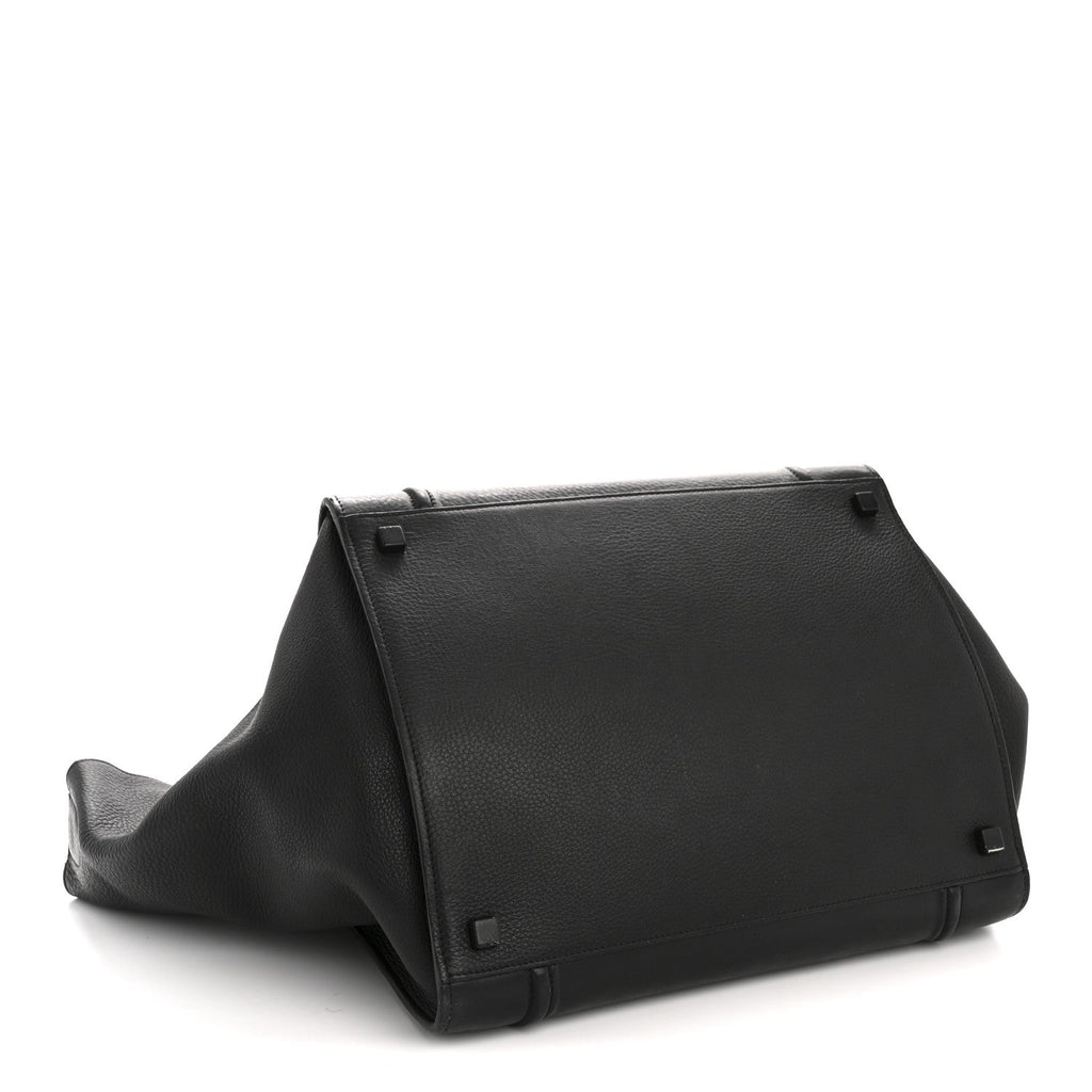 Grained Calfskin Medium Phantom Luggage Black