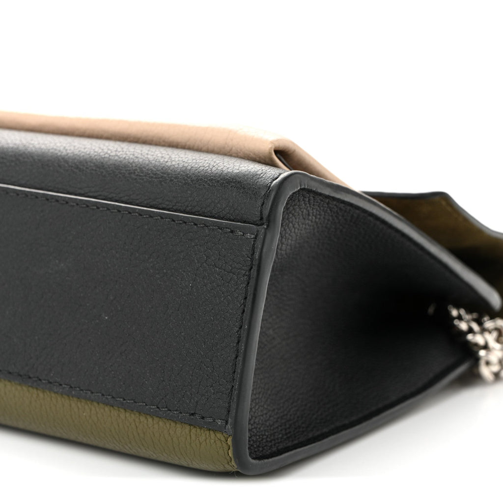 Soft Calfskin Mylockme Chain Bag BB Smokey Brown Green