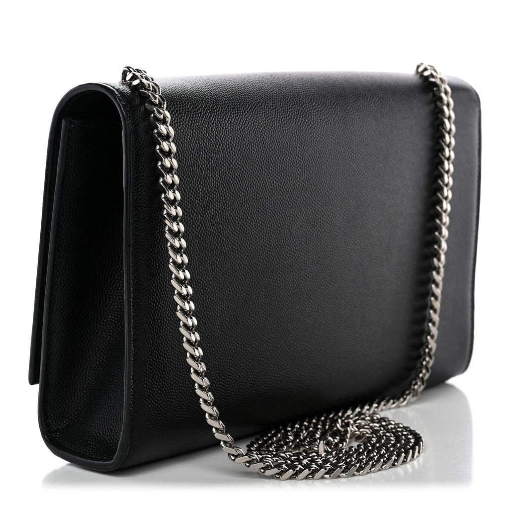 Grain De Poudre Medium Classic Monogram Kate Satchel Black