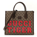 GG Supreme Monogram Textured Dollar Calfskin Web Gucci Tiger Small Retro Interlocking G Tote Bag Beige Ebony Live Red New Shamarock New Acero