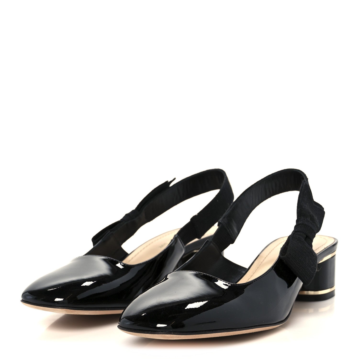 Patent Miss Dior Slingback Pumps 37.5 Black