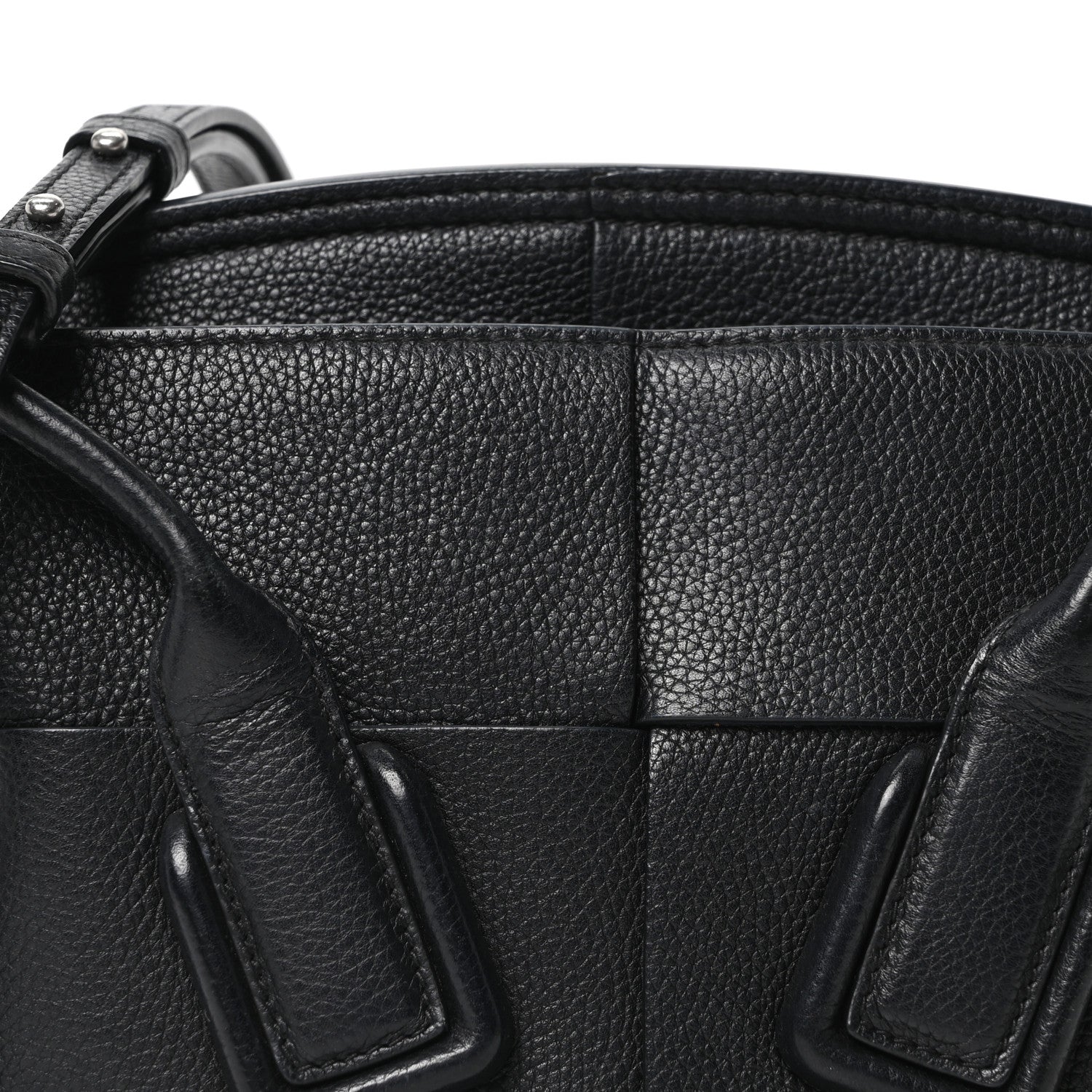 Grained Calfskin Mini Maxi Intrecciato Arco 33 Black