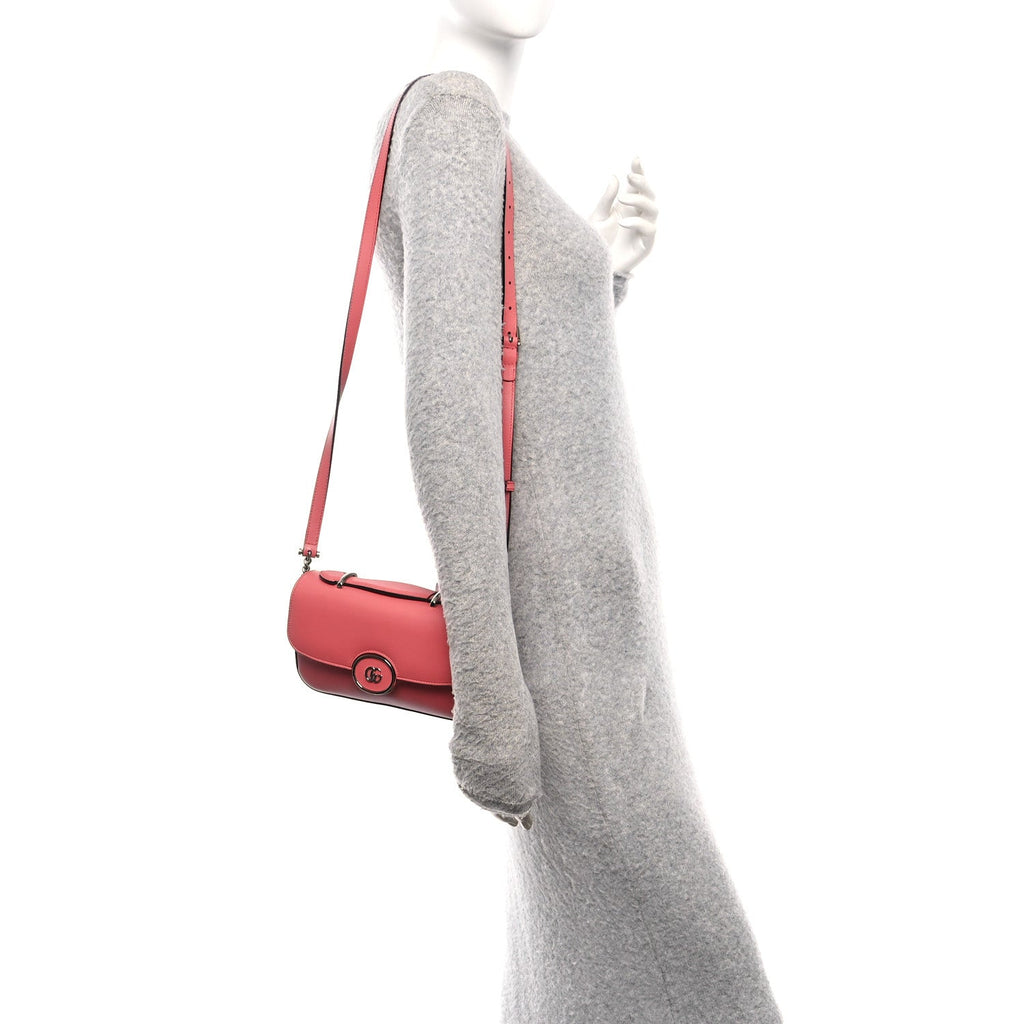Senna Calfskin Petite GG Top Handle Shoulder Bag Pink
