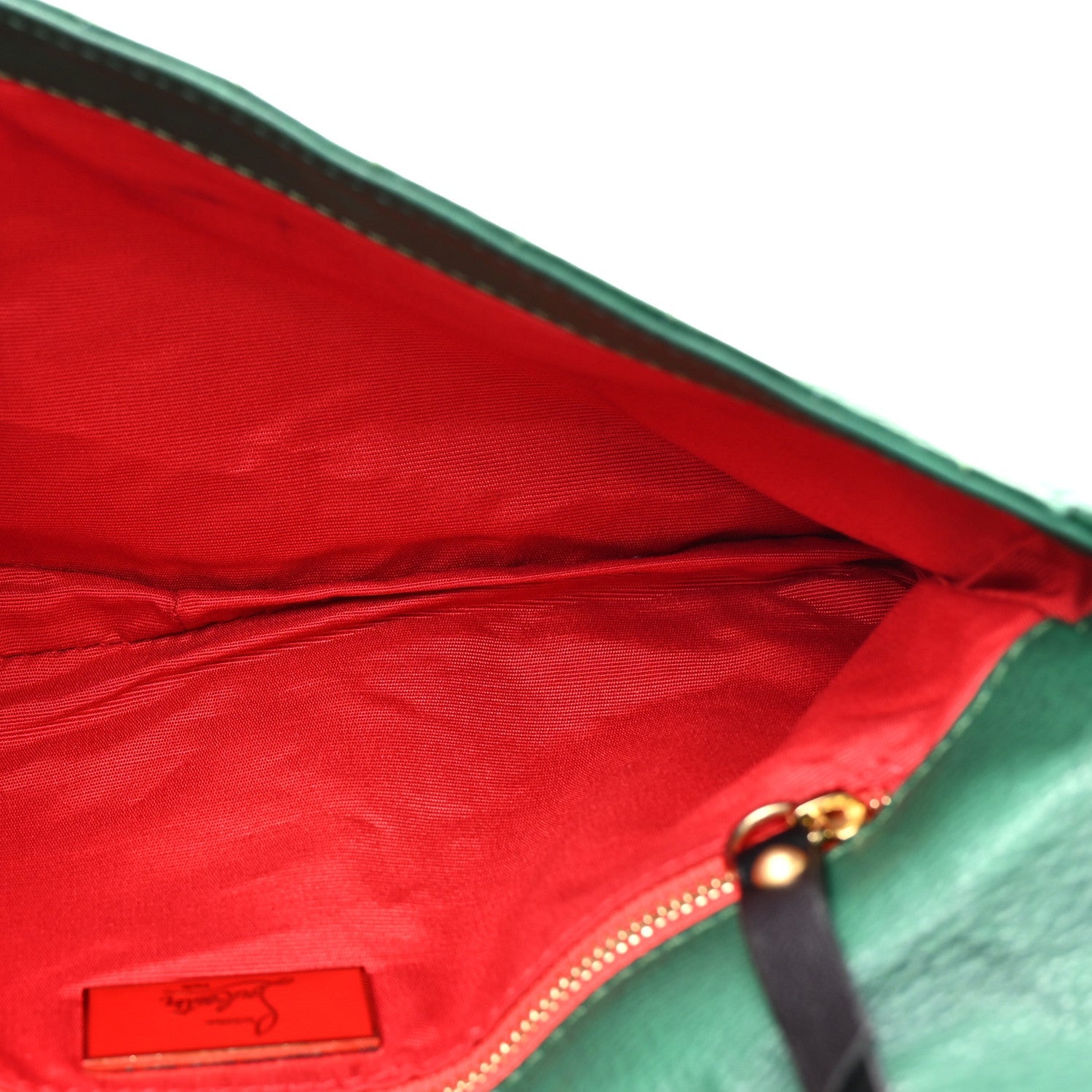 Calfskin Trophe Twist Pocket Shoulder Bag Emerald
