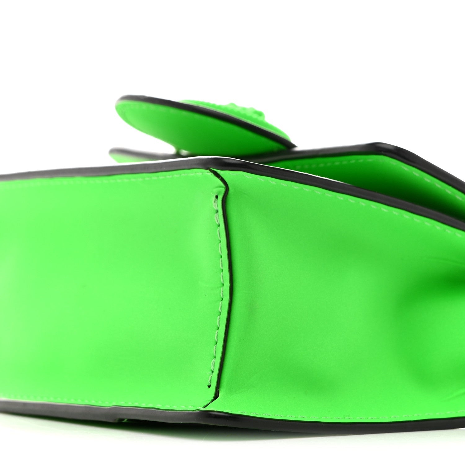 Calfskin Rubber Medusa Shoulder Bag Lime
