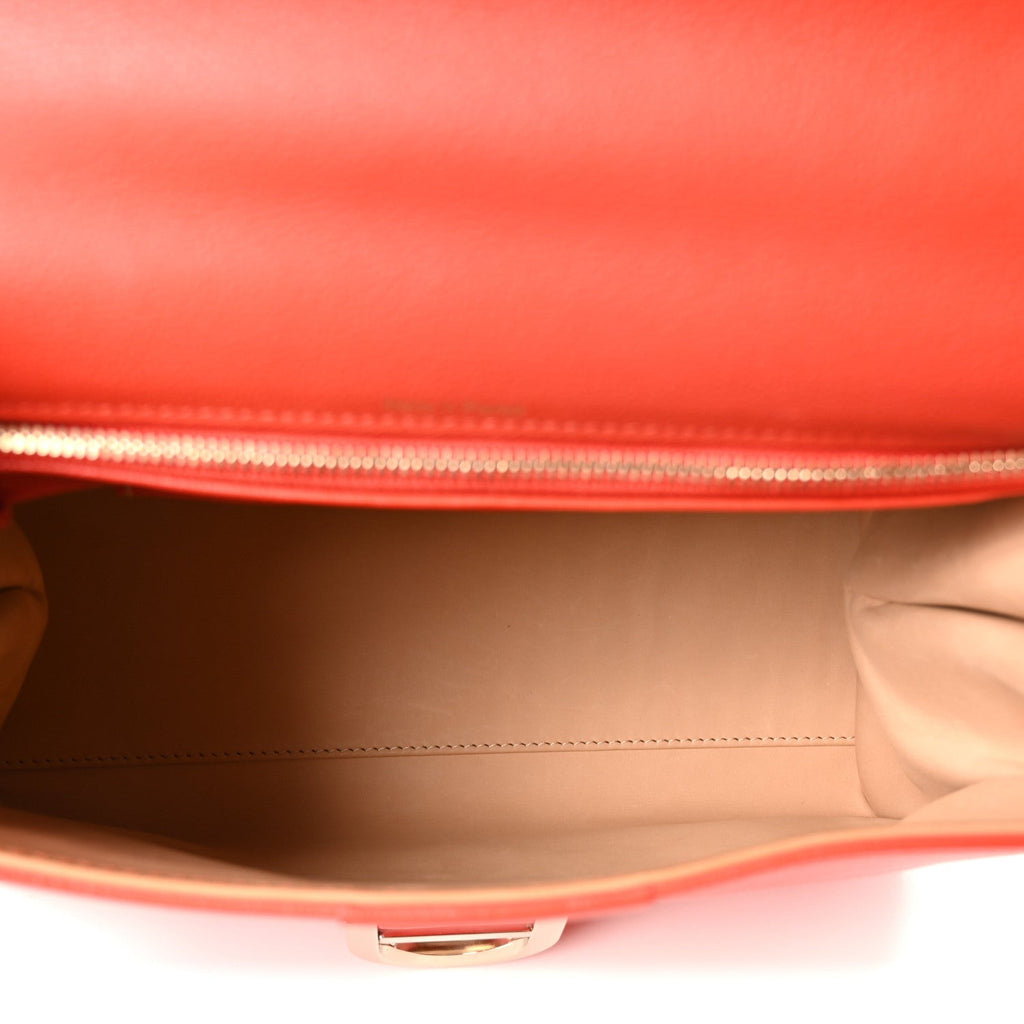 Grained Calfskin MM Brillant Satchel Sunset