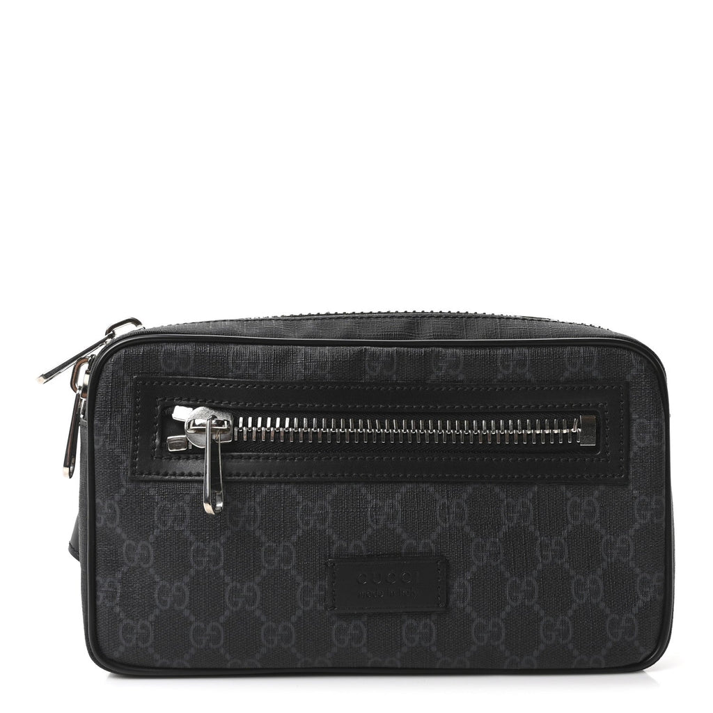 Soft GG Supreme Monogram Web Belt Bag Black Grey