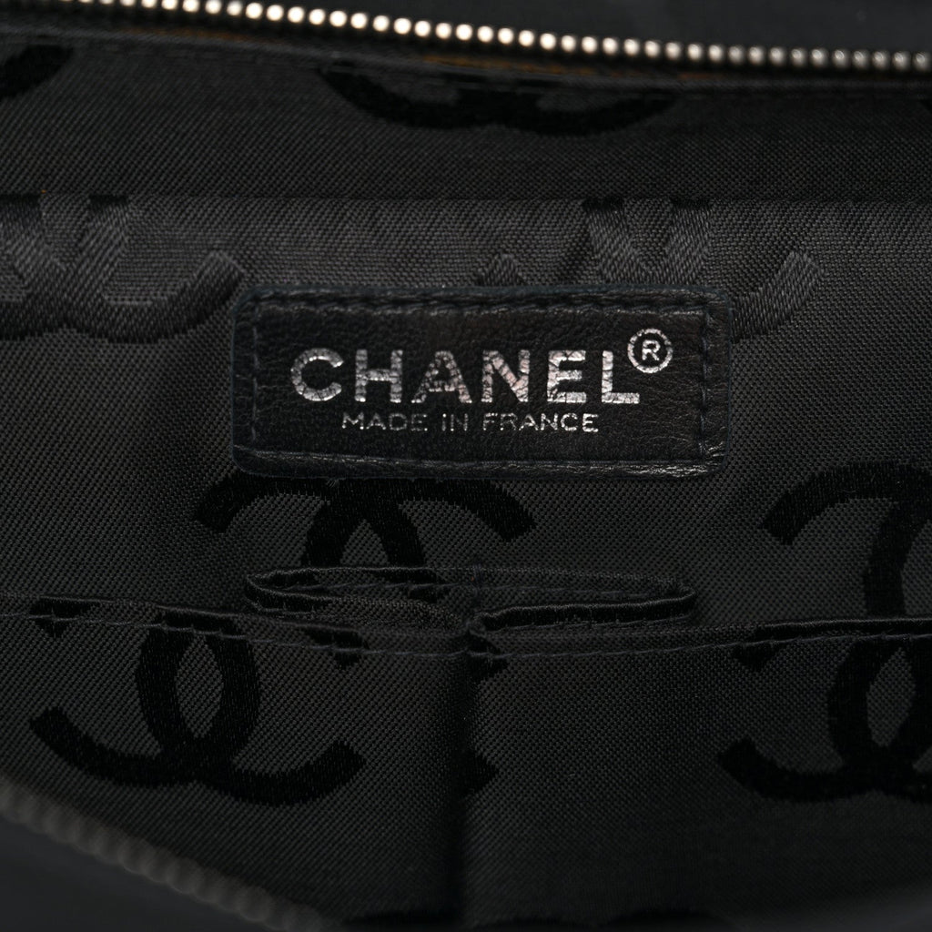 Nylon Square Quilted Flap Black