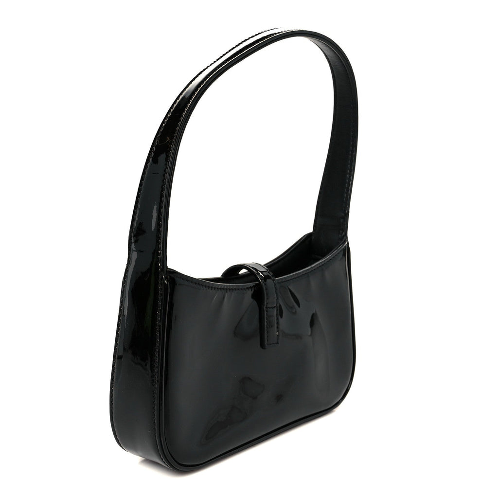 Patent Calfskin Le 5 A 7 Mini Hobo Black